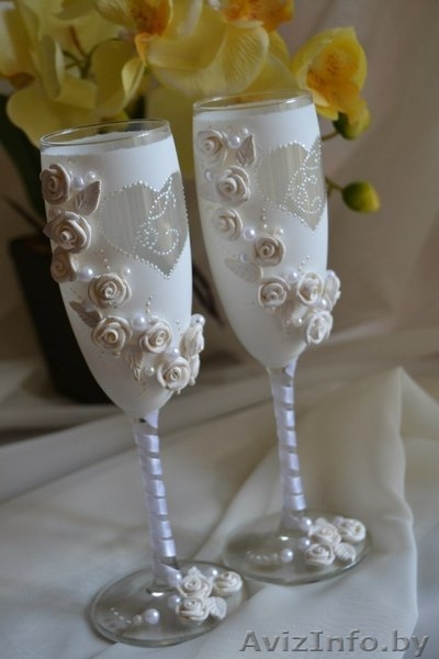 Свадебные бокалы ручной работы на заказ! - Изображение #2, Объявление #769354