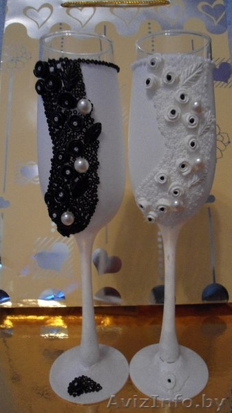 Свадебные бокалы ручной работы на заказ! - Изображение #5, Объявление #769354