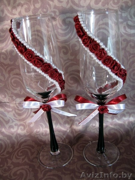 Свадебные бокалы ручной работы на заказ! - Изображение #1, Объявление #769354
